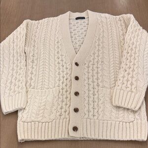 Brandy Melville Cream Cable Knit Cardigan One Size